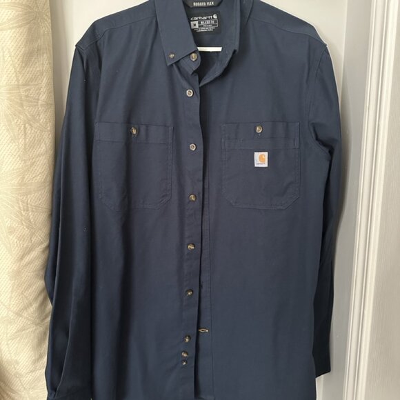 Carhartt • Men’s Rugged Flex Rigby Long-Sleeve Shirt • Medium • Navy - Picture 5 of 9